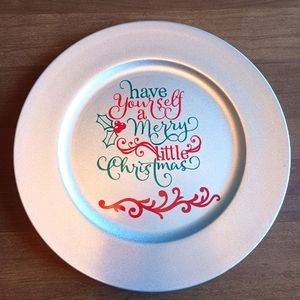 Merry Christmas Plate Plastic Decorative Handmade